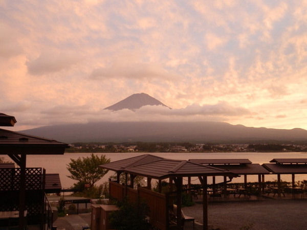 BBQハウスからの富士山と河口湖