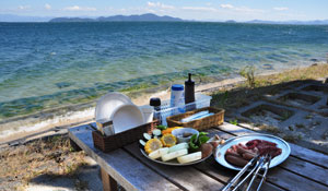湖岸でBBQを楽しめます