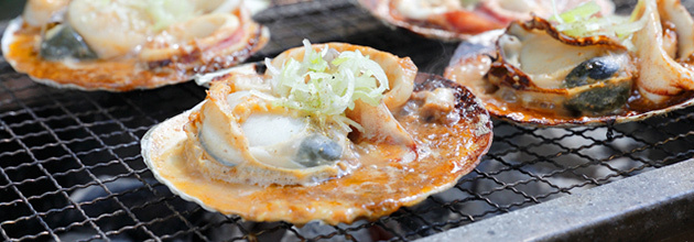 ホタテとイカの貝焼き（初級バーべキューレシピ）