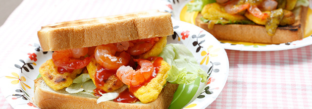 チキンナゲットのクラブハウスサンド（初級バーべキューレシピ）