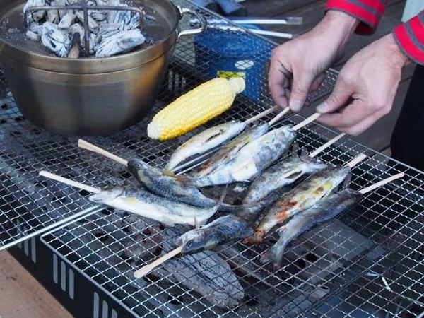 近隣の大暮養魚場で釣ったあまご