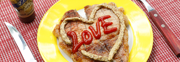 ハートステーキ LOVEバージョン （初級バーべキューレシピ）