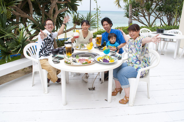 テラスでBBQ