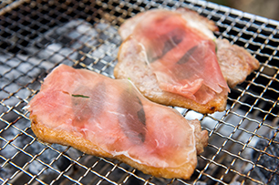 サルティン・ボッカ風BBQポークステーキ_行程2