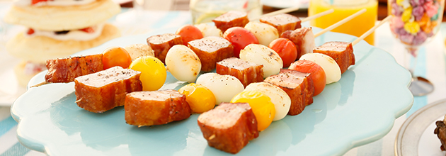 カチョカバロとベーコンの串焼き（初級バーベキューレシピ）