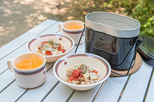 ツナ缶とホタテ缶の炊き込みご飯