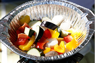 カラフル野菜と丸腸のイタリアングリル_行程1